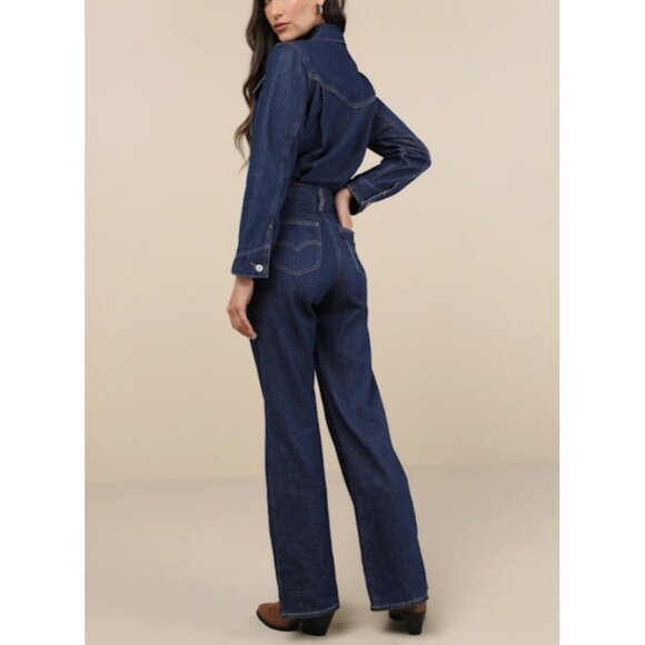 Levi's Western Jumpsuit Let's Get Lost Again Denim Jeans ( 24 ) - Picture 2 of 6